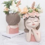 27 CM CİCEKLİ HAYALCİ KIZ SAKSI SİLİKON KALIBI