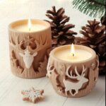 2’li Geyik Desenli Mumluk Kalıbı