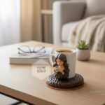 Kahve desenli kadın magnet silikon kalıbı